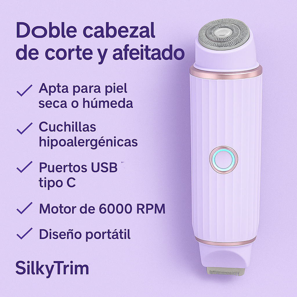 SilkyTrim™ – Depiladora Doble Cabezal 2 en 1